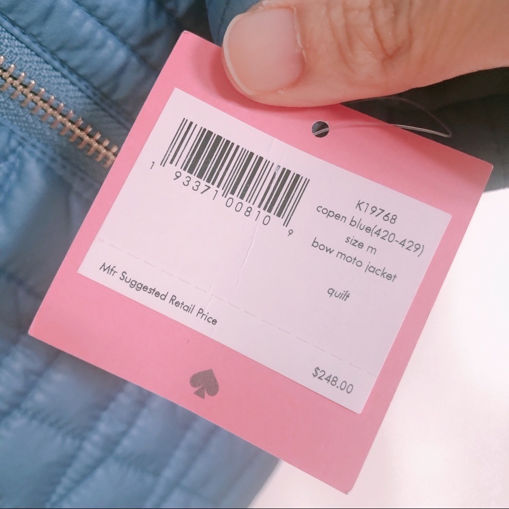 Kate Spade ♠️ Blue Quilted Packable Hood Jacket - Picture 8 of 8